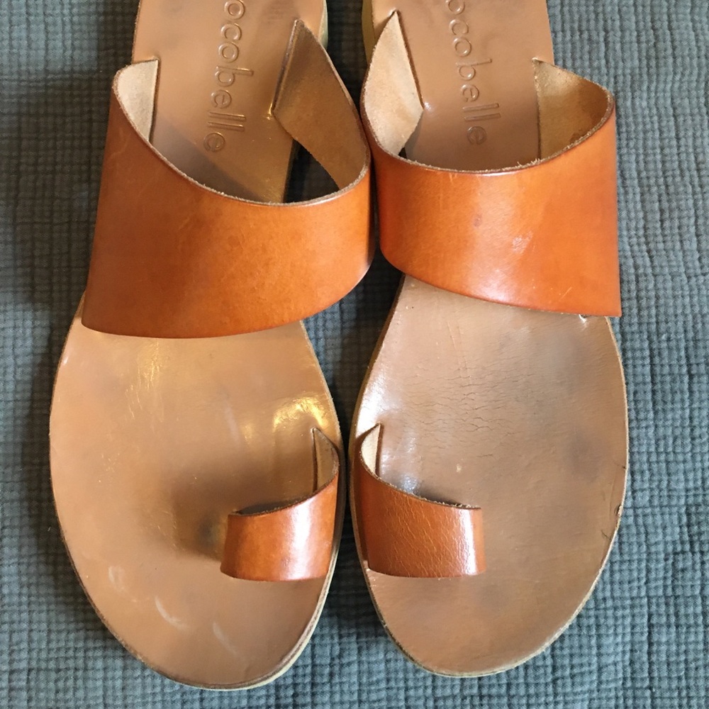 Women's Tan Leather Sandals - Picture 2 of 9